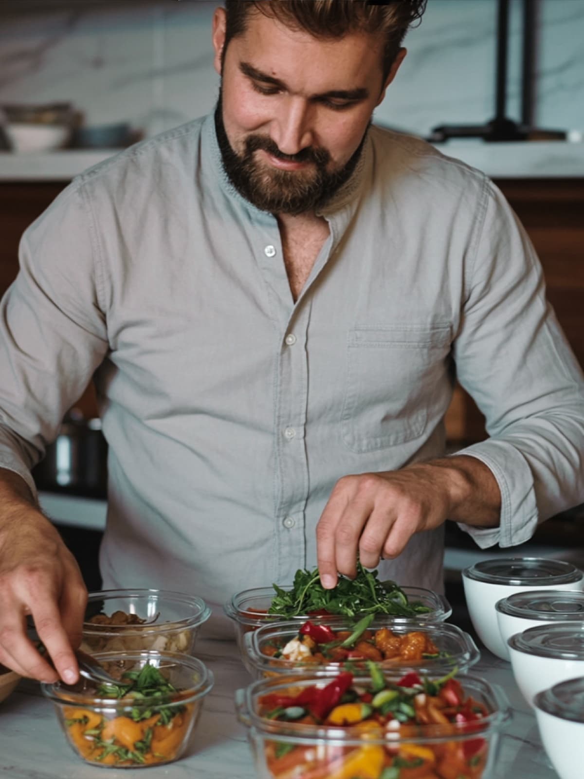 A week of meals, portioned